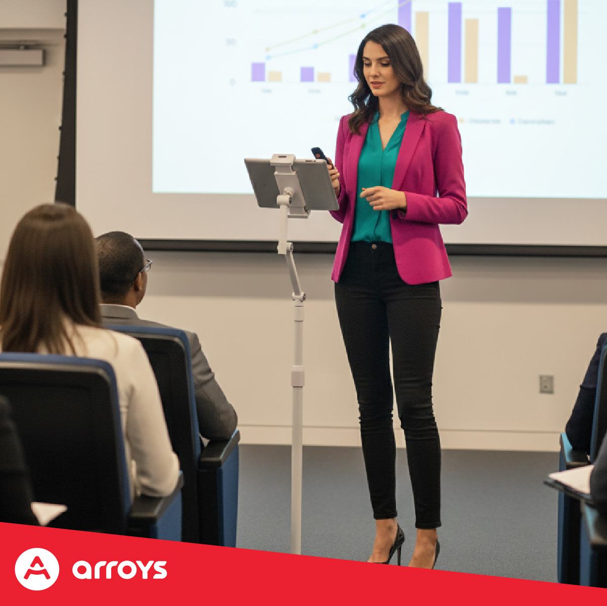 подставка напольная для планшета Arroys F-LU14 white