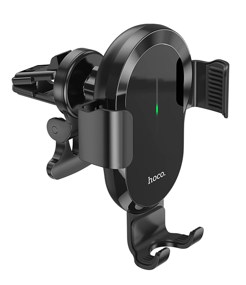 держатель с беспроводной зарядкой Hoco CA105 Guide three-axis linkage wireless charging car holder black