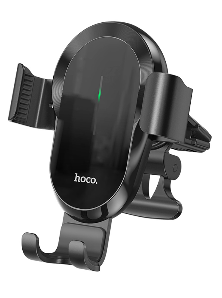 держатель с беспроводной зарядкой Hoco CA105 Guide three-axis linkage wireless charging car holder black