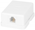 телефонная розетка ATcom 1 x RJ12 белый