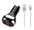 автомобильное зарядное устройство LDNIO АЗУ C2 2USB QC3.0  Fast Charger LED Display + micro cable black