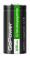 литиевый аккумулятор GoPower Li-ion 16340 3.7V 650mAh с защитой