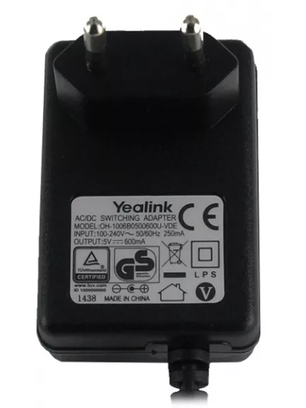 блок питания Yealink для T19/T21/T21 E2/W52P 5VDC, 600mA