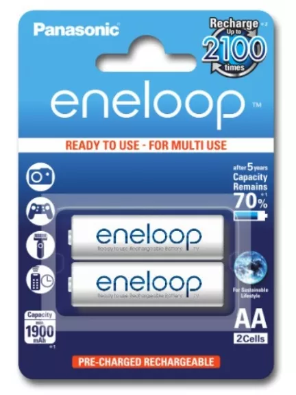 аккумуляторы (2 шт.) Panasonic 1900 mAh R6/AA Eneloop-2BL