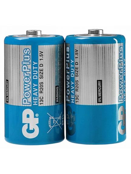 батарейки (2 шт.) GP R20/D PowerPlus HEAVY DUTY-OS2