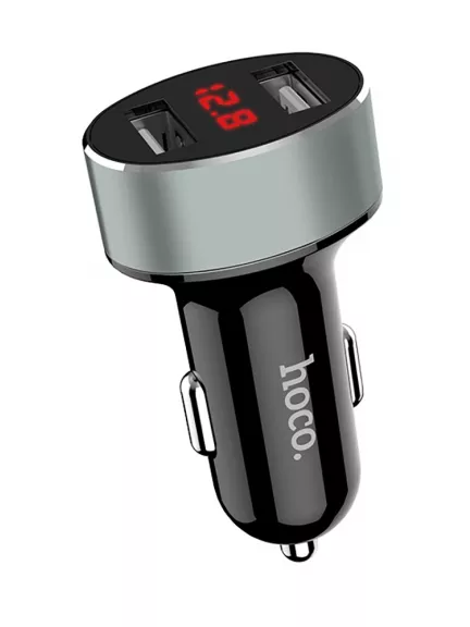 автомобильное зарядное устройство с дисплеем Hoco Z26 high praise dual port car charger with digital display