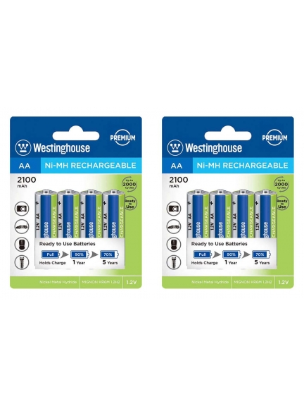 аккумуляторы Westinghouse 2100 mAh  R6/AA 8шт.