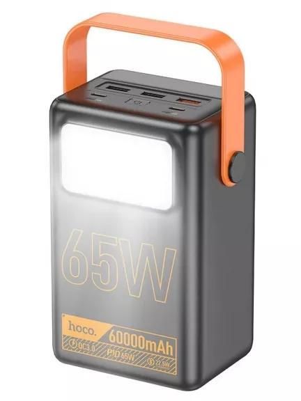 внешний аккумулятор со светильником Hoco J110A Powerful PD65 compatible power bank(60000mAh)
