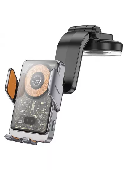 держатель для телефона с беспроводной зарядкой Qi Hoco HW8 Transparent Discovery Edition wireless fast charging holder