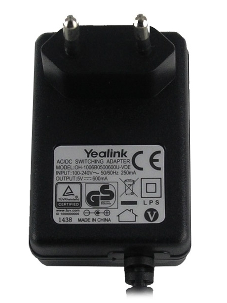 блок питания Yealink для T19/T21/T21 E2/W52P 5VDC, 600mA 