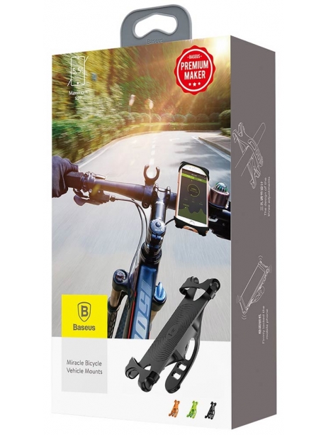 держатель смартфона на руль велосипеда Baseus Miracle bicycle mount black