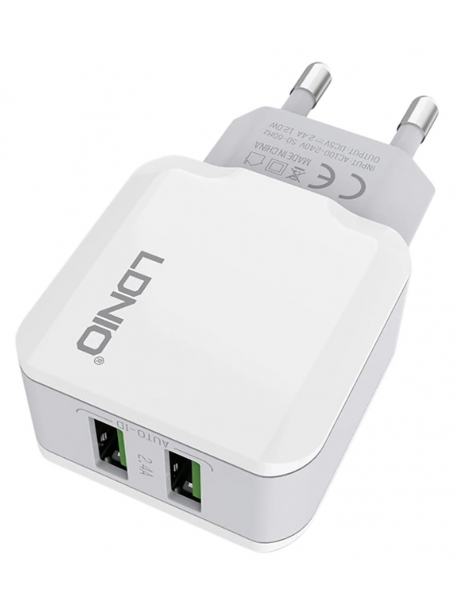 универсальное USB зарядное устройство LDNIO A2202 2USB*2,4A white