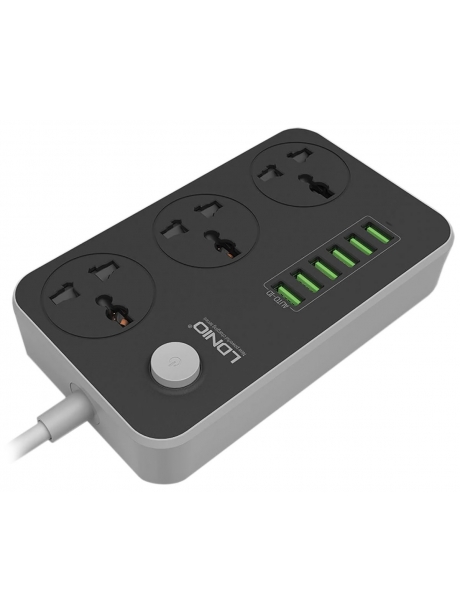 универсальный сетевой фильтр LDNIO SC3604 6USB*3 розетки 2м grey