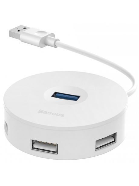 концентратор USB 3.0 Baseus round box HUB adapter white
