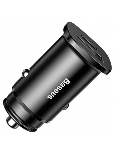 автомобильное зарядное устройство Baseus Square metal A+C 30W PPS  (PD3.0/QC4.0+SCP/AFC) black