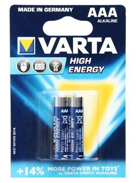 батарейки (2 шт.) Varta LR03/AAA LONGLIFE Power-2BL 