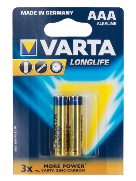 батарейки (2 шт.) Varta LR03/AAA LONGLIFE-2BL 