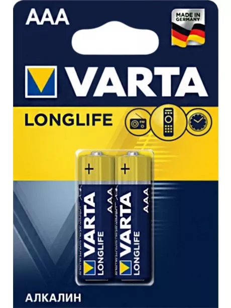 батарейки (2 шт.) Varta LR03/AAA LONGLIFE-2BL 