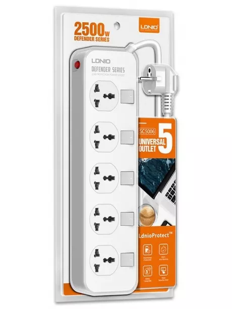 сетевой фильтр LDNIO SС5006 5 розеток 2м white