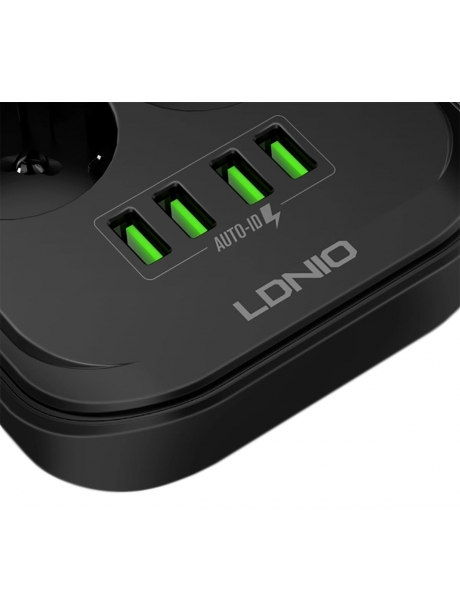 сетевой фильтр LDNIO SE6403 4USB*6 розеток 2м grey