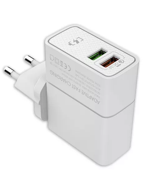 зарядное устройство для путешествий EMY MY-A501Q QC3.0 + кабель USB - micro USB white