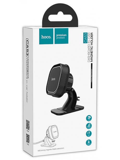 магнитный держатель на торпедо Hoco CA53 Intelligent dashboard in-car holder black/grey