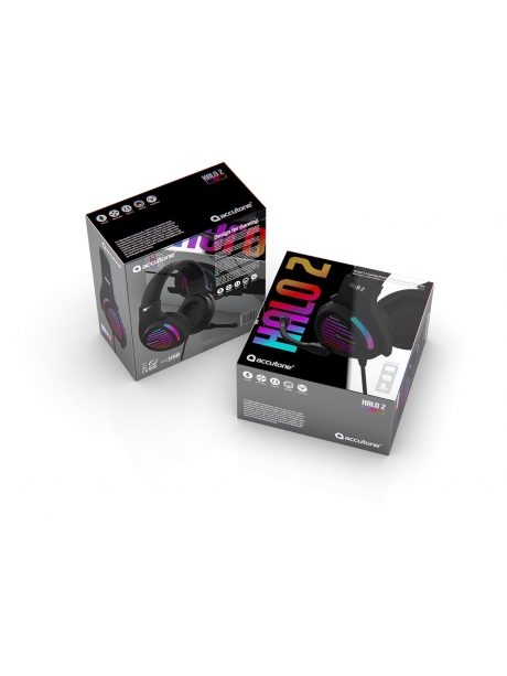 игровая гарнитура 7.1 с подсветкой и вибрацией Accutone Halo 2 USB black