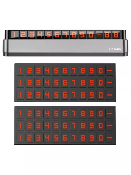 держатель для номера телефона в машину Baseus Moonlight Box Series Temporary Parking Number Plate dark gray
