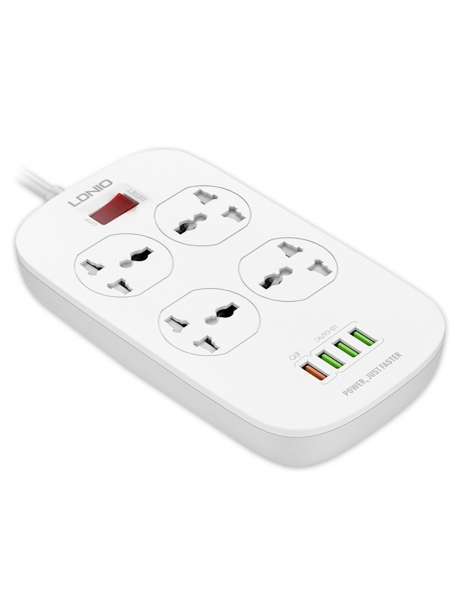 сетевой фильтр LDNIO SC4407 4USB*4 розетки 2м white
