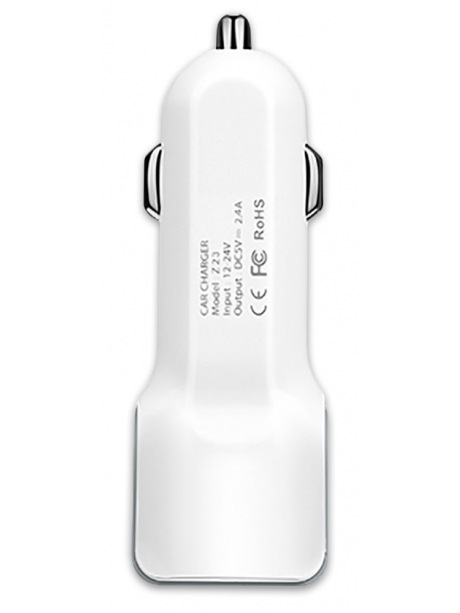 автомобильное зарядное устройство Hoco Z23 grand style 2USB 2.4A white