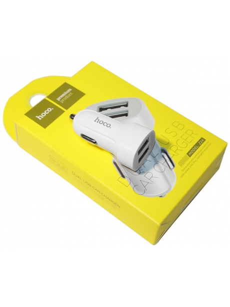автомобильное зарядное устройство Hoco Z2A 2USB 2.4A white