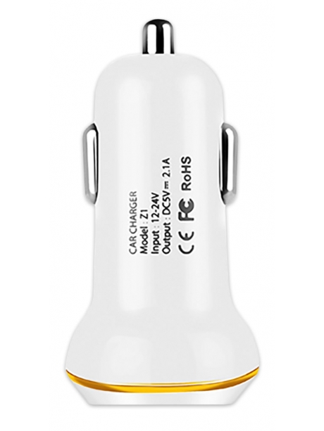 автомобильное зарядное устройство Hoco Z1 2USB 2.1A white