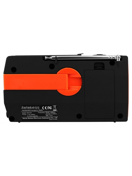 переносной радиоприемник на солнечной батарее Retekess HR12W black orange