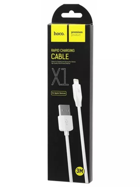 кабель передачи данных Hoco X1 Rapid lightning 3m white