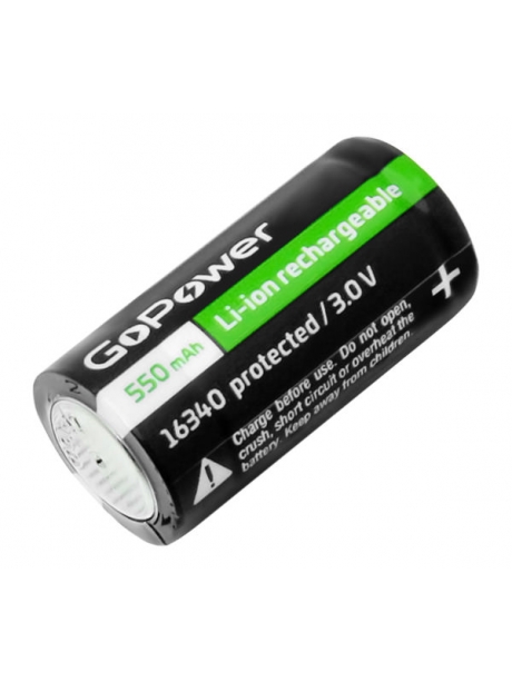 литиевый аккумулятор GoPower Li-ion 16340 3.0V 550mAh 