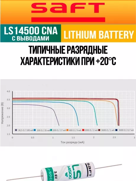 батарейка Saft LS 14500 CNA (AA) 
