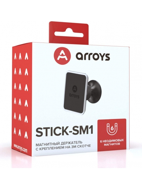 магнитный держатель на 3М скотче Arroys Stick-SM1 black