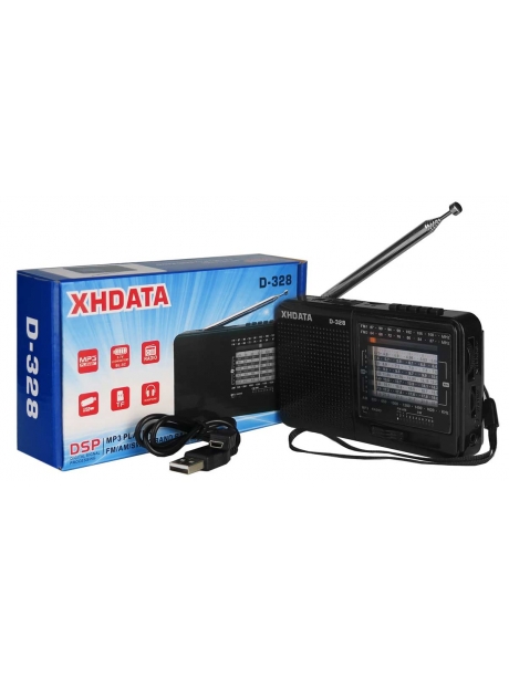 портативный радиоприемник с MP3 плеером XHDATA D-328 black