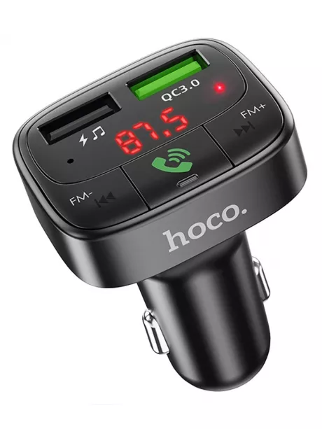 автомобильная зарядка с bluetooth FM трансмиттером Hoco E59 Promise QC3.0 car BT FM transmitter black