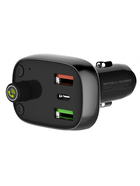 автомобильная зарядка с bluetooth FM трансмиттером LDNIO C704Q black