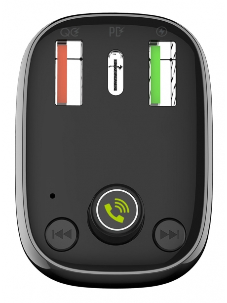 автомобильная зарядка с bluetooth FM трансмиттером LDNIO C704Q black