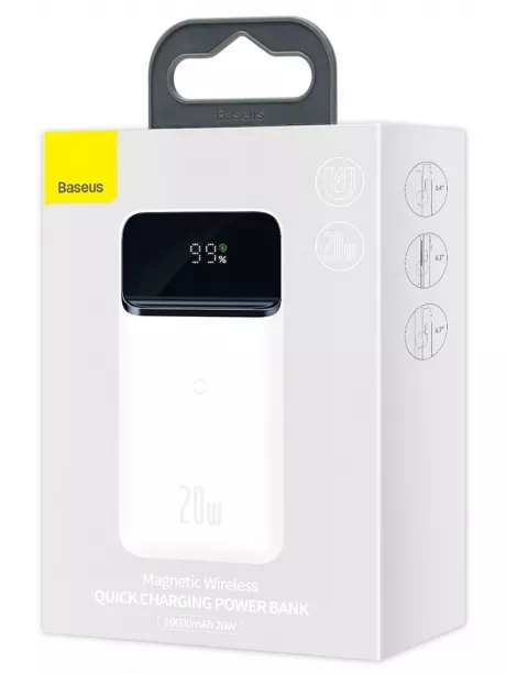 внешний аккумулятор Baseus Magnetic wireless quick charging power bank 10000mAh 20W white