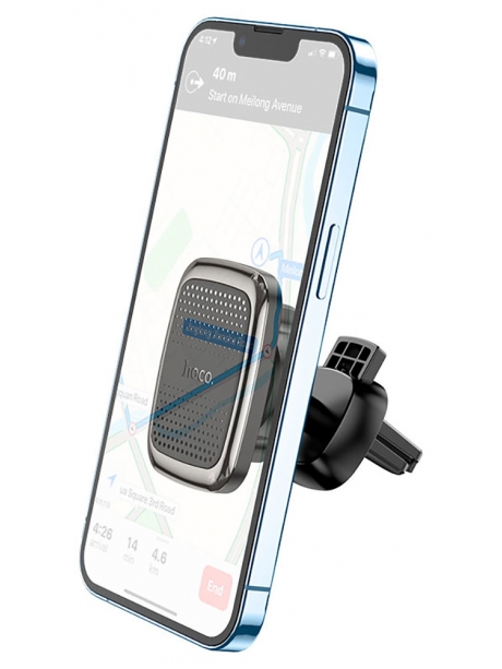 магнитный держатель на воздуховод Hoco CA106 Air outlet magnetic car holder black metal gray