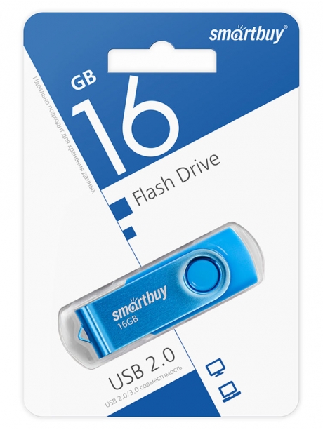 флешка USB SmartBuy Twist 16Gb blue