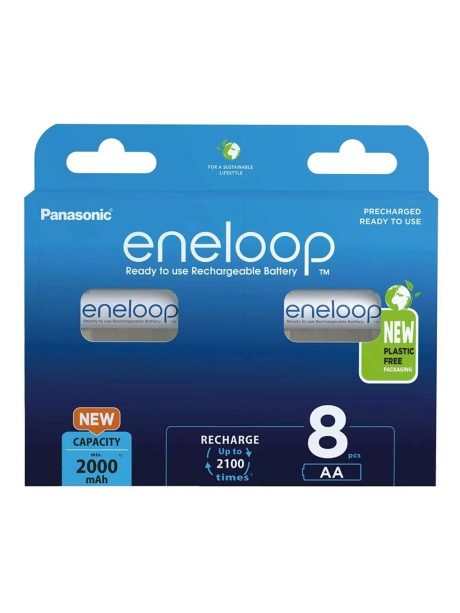 аккумуляторы (8 шт) Panasonic 2000 mAh R6/AA Eneloop BK-3MCDE/8BE-8BL 