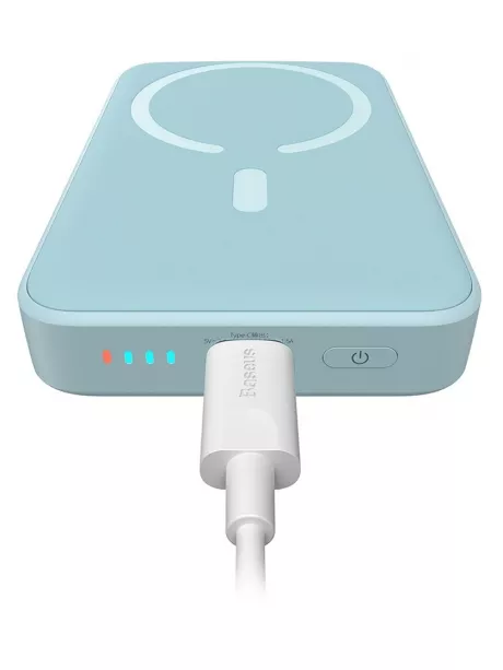 внешний аккумулятор c магнитной зарядкой iPhone Baseus Magnetic Mini Wireless Fast Charge Power Bank 10000mAh 20W blue