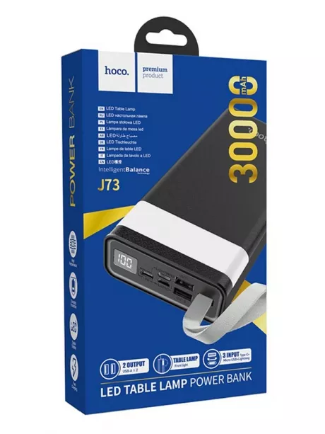 внешний аккумулятор Hoco J73 Powerful desk lamp power bank(30000mAh) black