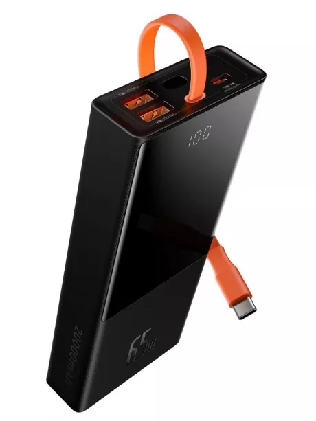 внешний аккумулятор с Apple Power Delivery Baseus Elf Digital Display Fast Charging Power Bank 20000mAh 65W black