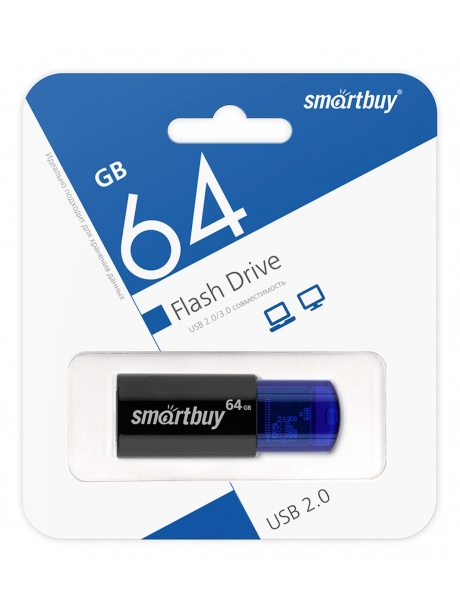 флешка USB SmartBuy Click 64GB black blue