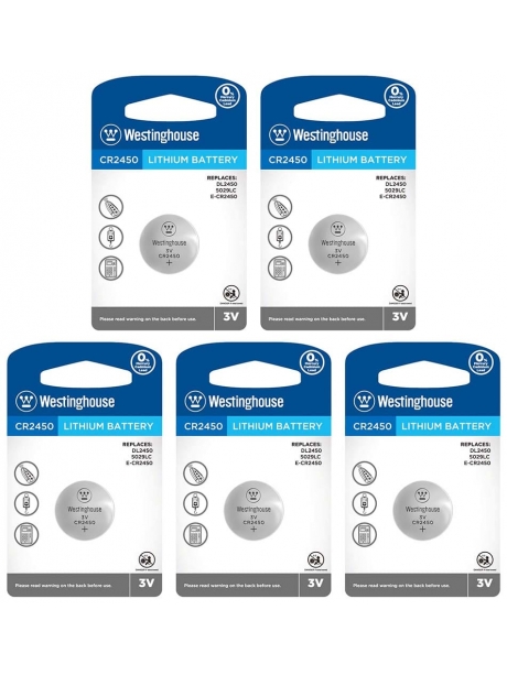 литиевые батарейки Westinghouse CR2450 5шт. 